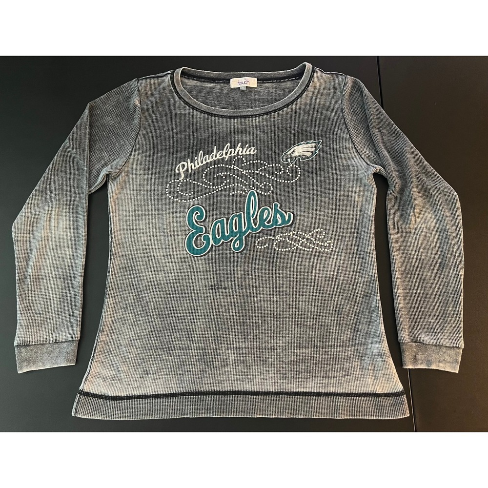 Touch by Alyssa Milano Philadelphia Eagles Thermal Top Grey Rhinestone XL (1167) - Picture 4 of 14